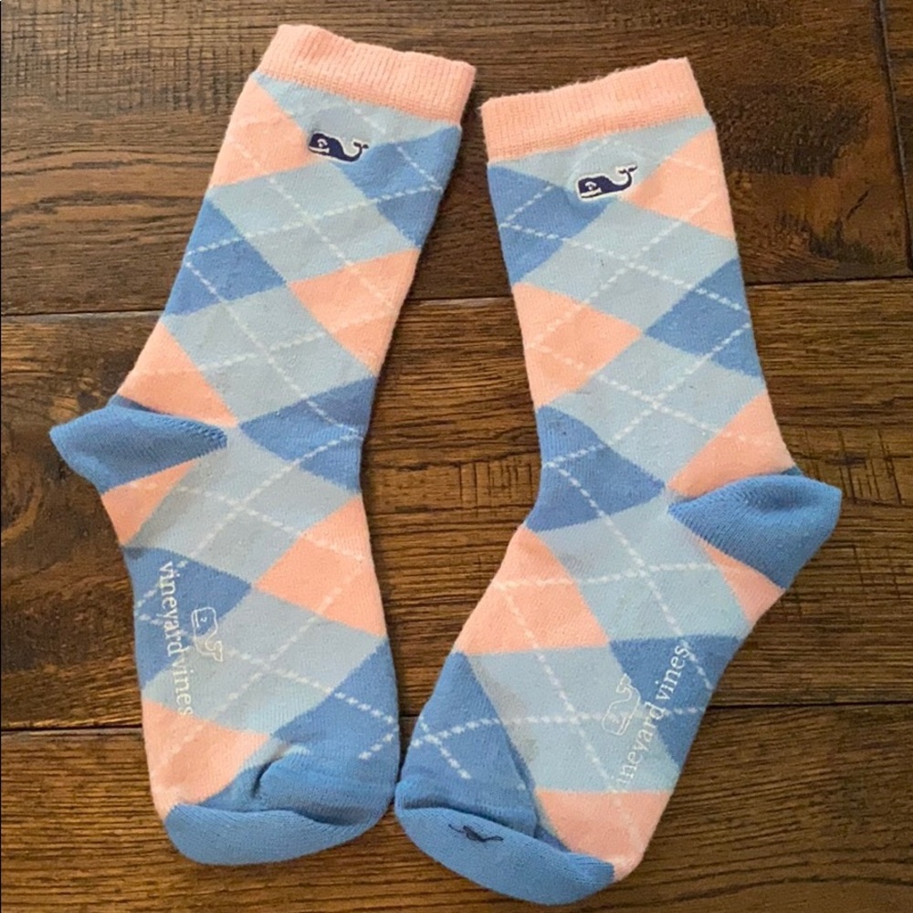 Argyle Pink and Blue Socks